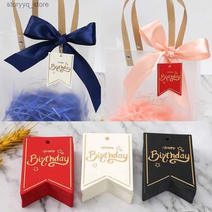 Etiketter Taggar 50st Happy Birthday Present Taggar Candy Cookie Goodie Bags Hang Tag Gift Card Etiketter Kids Birthday Party Favors Packaging Supplies Q240217