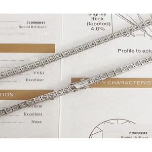 قلادات قلادة طازجة عنصر عالي الجودة الهيب بلينغ 925 Sterling Sier M 4mmlllor Lab Diamond Moissanite Tennis Chain90161 Dh9ib