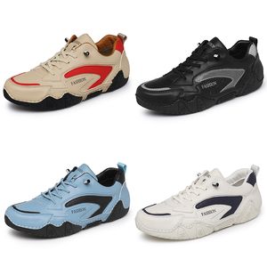 2024 Nuove scarpe casual PU in pelle opaca da uomo nero marrone bianco blu scarpe moda scarpe da ginnastica sneakers traspiranti