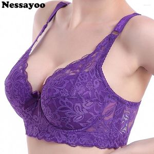 Bras 2024 Plus Size 40 90 44 Lace For Women's Bralette Crop Top Bh Underwear Sexy Lingerie Push Up Brassiere Youg Girl BCD Cup