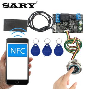 Placa de controle de indução nfc para celular, módulo de relé de identificação de impressão digital, cartão ic, controlador de acesso 1356 mhz 240123
