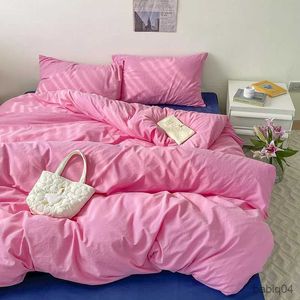 Bedding sets Pink Series INS Duvet Cover set Case Bed Sheet Solid Color Quilt Covers Boy Kid Teen Girl Bedding Linens Set King Queen