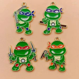 Charms 10pcs Enamel Cartoon Animals Turtle Charm For Jewelry Making Cute Necklace Pendant Phone Earring Diy Accessories