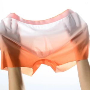 Underpants Sexy Men Ice Silk Sheer Underwear Bikini Shorts Breathable Ultrathin Boxer Briefs Smooth Comfort Lingerie Boxershorts