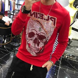 Men's Hoodies Sweatshirts Brand High Quality Cool 2024 Fashion Man Pullover Sweatshirt Designer Rhinestone Hoodies Drop Shipping Hot Sale T240217