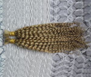capelli ricci crespi mongoli sfusi 2 pezzi intrecciati capelli umani sfusi 200G capelli umani per intrecciare sfusi senza allegato5170220