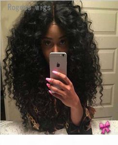 Beautiful Africa Womens Long Curly Black Lace Front Synthteic Hair wig3111185