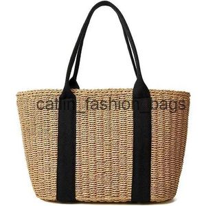 Shoulder Bags Casual Rattan Large Capacity Tote Designer Wicker Woven Women Handbags Summer Beach straw Bag Lady Travel Basket PurseH24217