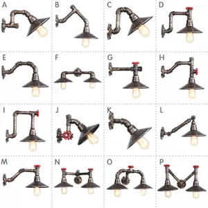 ウォールランプロフトレトロヴィンテージメタルペイントインダストリアル天井ランプe27リビングルームベッドルームレストランバー用の水道管灯