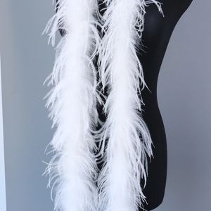 27 цветов окрашенные боа из страусиных перьев белые перья шаль шарф лента для свадебного платья украшения поделки 2 метра 240119