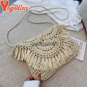 Torby na ramię jogodlns najnowsze OT Summer Women Tassels Straw Raan Wicke Weave Soulder and Bag Flap Ladies Oliday Beac Crossbody Bagh24217