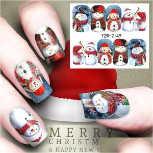 Klistermärken dekaler nagel jul snöflinga klistermärke DIY Santa vattenstämpel tecknad snögubbe Art Transfer Decoration Drop Delivery Health Beau OTN9P