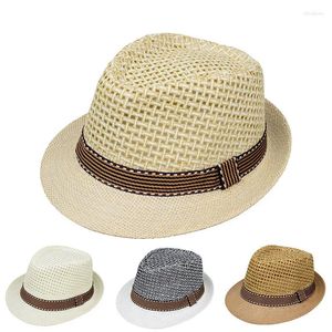 Berretti in rete traspirante a tesa corta protezione solare da uomo cappello da spiaggia unisex primavera estate ombra berretto da jazz in paglia da donna