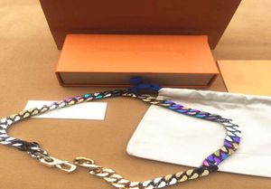 2019 Senaste lansering Franska mästare Designade Luxury Men039S Chain Links Patches Colored Necklace Jewelry4631208