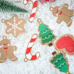 Labels Tags Christmas Tags Santa Claus Snowman Printed Paper Cards Hang Tag Labels Merry Christmas New Year Party Thank You Gift Packaging Q240217