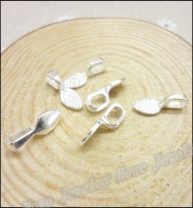 Pendant Clips Pendant Clasps 320 PCS Bright Silver Tone Glue on Bail Leaf Tags Jewelry Findings DIY Jewely 155mm 9641140