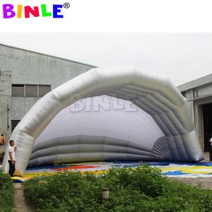 10x8x5mH (33x26x16.5ft) With blower wholesale Silver luxury giant inflatable stage roof air-blown cover tent with blower for coporate events or music wedding party