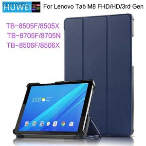 Tablet PC Hüllen Taschen HUWEI Hülle Für Lenovo Tab M8 3rd Gen FHD HD TB 8505F TB-8505X 8506F 8705F Abdeckung PU Leder Stand Fall für Lenovo Tab M8 TabletL240217