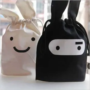 Storage Bags 1Pcs Cute Cartoon Fabric Cotton Travel Drawstring Creative Sorting Sundries Home Tools