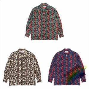 21ss Leopard Print WACKO MARIA Shirt Männer Frauen Langarm WACKO MARIA T-Shirt HAWAIIAN Shirts 240202