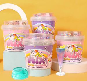 Çocuk Hediyesi Unicorn Diy Kristal Kil Seti, Avrupa ve Amerikan Gökkuşağı Slime Çocuk Kil Oyuncak