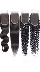 5x5 Koronkowe zamknięcie 100 Virgin Human Hair Fave Fala prosta głęboko perwersy