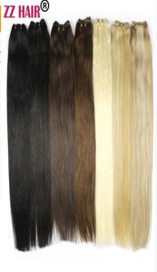 100GPCS 16QUOT24QUOT MACHEN MADE MADE REMY HAIR WEFT WEAVING 100 인간 머리 확장 직선 천연 실크 비 클립 헤어 스 5590196