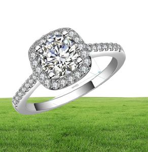 20 шт. серебряного цвета изысканное бижутерное модное квадратное обручальное кольцо с цирконием ювелирные изделия R531 R559 R560 Christm8483642