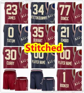 Stitched 2024 All -Star Basketball Jerseys Giannis Antetokounmpo LeBron James Lillard Embiid Tatum Haliburton Doncic Durant Jokic G I L G E O U S - A L E X A N D E R Curry Maxey