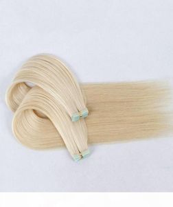 Färg 1 60 Tejp i mänskliga hårförlängningar Invisible Tape Remy Hair Extensions 100g 40pieces Brasilianska hår DUBBEL SIDERBLED4929747