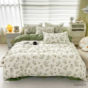 Bedding sets Floral Print Brushed Queen Bedding Set Soft Comfortable Duvet Cover Set with Sheet Quilt Covers and cases King Bed Set