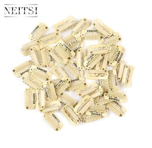 Neitsi Professional 23cm Metal U Shape Snap Clips For DIY Clip In Hair Extensions Blond 100pcslot8360510