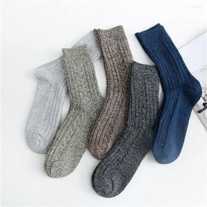 Men's Socks 5Pairs Elastic Mens Wool Blend Cold Protection Thermal Thick Winter Warm Sports Hiking Cashmere Hosiery