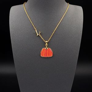 Дизайнерские ожерелья в форме тыквы Роскошный кулон Классическое ожерелье с надписью Модные женские мужские ожерелья Свадебные винтажные ювелирные изделия Ожерелье Подарок