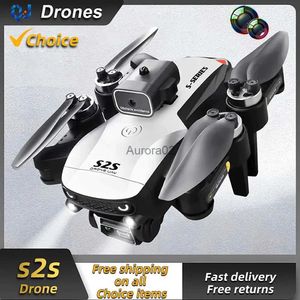 Dronlar Yeni S2S Fırçasız RC Drone Profesional HD Çift Kamera Engel Kaçınma Hava Fotoğrafçılığı Katlanabilir Quadcopter Uçan 15 Din YQ240217