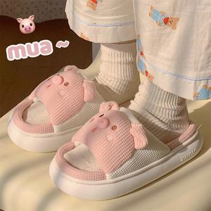 Pantofole Cute Pig Cotton 2024 Winter Home Camera da letto delle donne Four Seasons Universale Morbido e spesso lino per interni