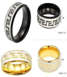 SHY Titanium Ring Black gold pattern ring Great Wall of China Wedding Jewelry Couple rings Popular jewelry K54427904157