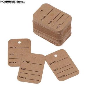 Labels Tags 100pcs Kraft Paper Tags Paper Tag Head Label Festival Note DIY Blank Price Hang Tag Birthday Wedding Party Paper Cards Gift Tag Q240217