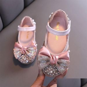 Sneakers sepatu Kit anakanak baru berlian imitasi busur putri perempuan pesta dansa bayi si flat Kinerja D785 220611 Drop dostawa B Dh1pa