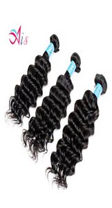 Grade 7A 1228inches Deep Wave Hair Weaves 3Bundleslot Full Head Brazilian Wavy Hair Natural 1B Human Hair5013356