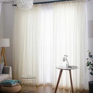 Curtain Sheer Tulle Curtains Light Filtering Rod Pocket Window Treatment Panels Drapes for Living Room and Bedroom Solid Sheer Curtains