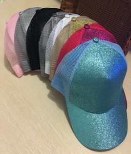 13styles Glitter Ponytail Baseball Cap cekiny Bling Buns Buns Hat Trucker Regulowany Snapback Hats Kucyk Hip Hop Caps GGA3639848788