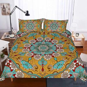 Conjuntos de cama Fanaijia Mandala Conjunto de cama Queen Size Multicolor Bohemian Duvet Cover Set Full Size Bed Set