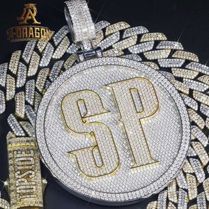 Ожерелье с гравировкой имени на заказ Sier Vvs Муассанит с бриллиантами, ювелирные изделия в стиле хип-хоп, подвеска с буквенным принтом в виде животного для мужчин