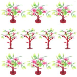 Fiori decorativi 10 pezzi in miniatura alberi stradali modello sabbia tavolo paesaggio mini fiore