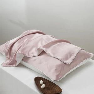 100% Silk Satin Pillowcase for Hair and Skin Queen 19 Momme Mulberry Silk Pillow over with Envelope Closure 48x74CM