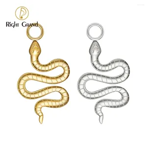 Charms höger Grand Astm F136 Titanium Snake Shaped Charm Pendant For Ear Lobe Small Hoop Huggie Dangle Earring smycken Making Diy Craft