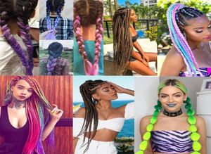 Synthetic Braiding Hair Whole Easy Braid Hair kanekalon Pre Stretched Ombre Pink African Crochet Jumbo Braids9593303