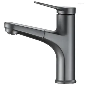 Bathroom Sink Faucets Gun Gray Basin With Water Inlet And Cold Pull Faucet Cabinet Washbasin