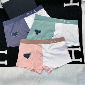 Mutande Intimo da uomo di design patchwork colore pantaloni a fondo piatto in puro cotone pantaloncini a quattro angoli senza cuciture a vita media con punte traspiranti per ragazzi